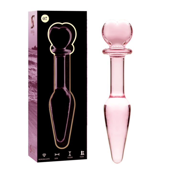 NEBULA SERIES BY IBIZA - MODELO 7 ANAL PLUG VIDRO BOROSILICADO ROSA 13.5 CM -O- 3 CM