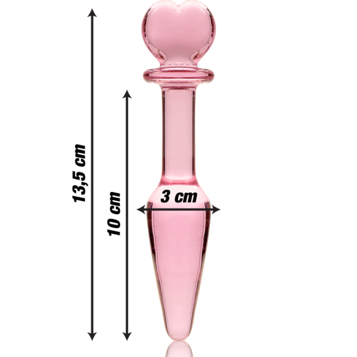 NEBULA SERIES BY IBIZA - MODELO 7 ANAL PLUG VIDRO BOROSILICADO ROSA 13.5 CM -O- 3 CM