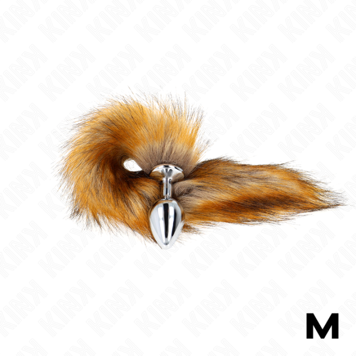 KINK - PLUG ANAL TAMANHO M 8 X 3.5 CM COM CAUDA SINTÉTICA 40 CM MARROM