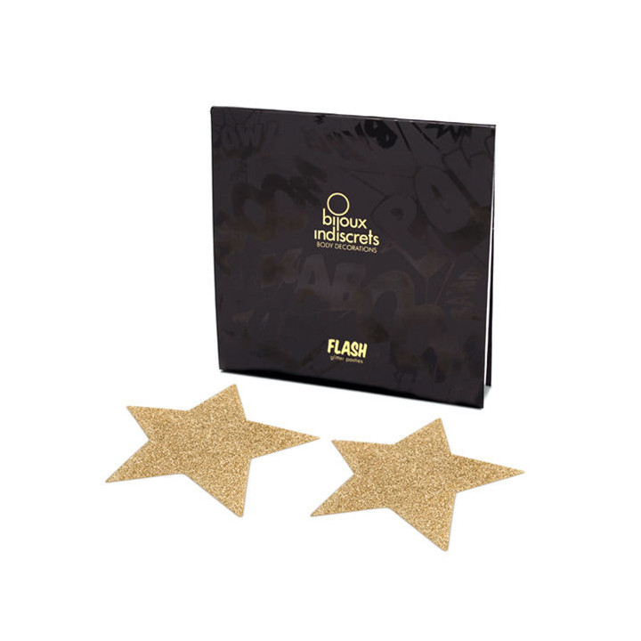BIJOUX - INDISCRETS FLASH GOLDEN STAR NIPPLE COVERS