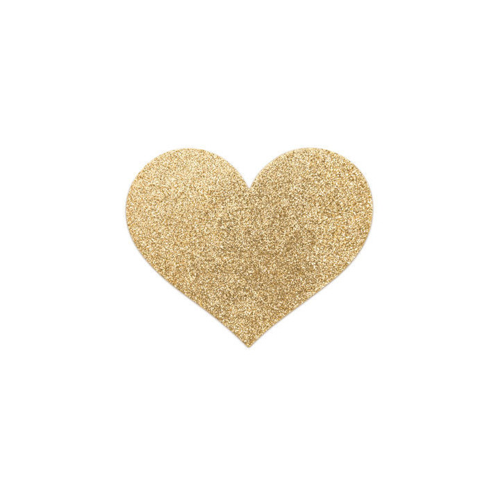 BIJOUX - INDISCRETS FLASH GOLDEN HEART NIPPLE COVERS
