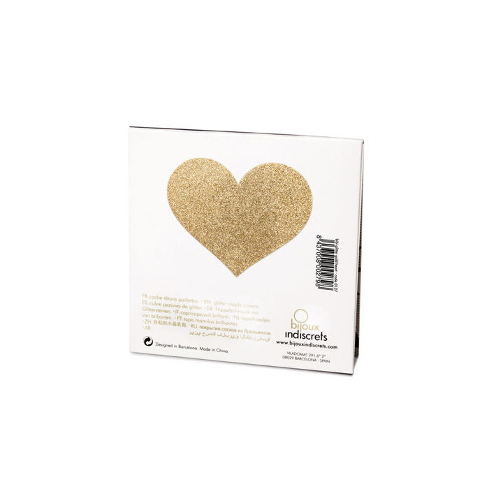 BIJOUX - INDISCRETS FLASH GOLDEN HEART NIPPLE COVERS