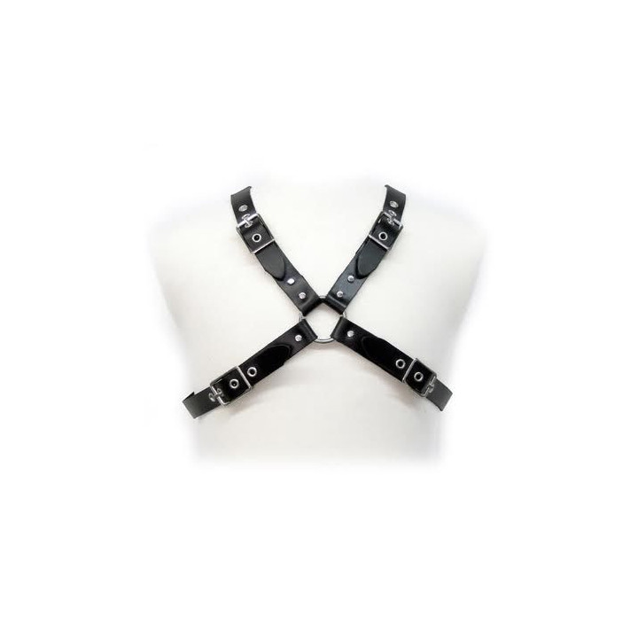 LEATHER BODY - ARNÊS DE FIVELA PRETA PARA HOMENS