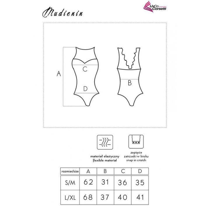 LIVCO CORSETTI FASHION - MUDIENIN LC 90654 BODY PRETO S/M