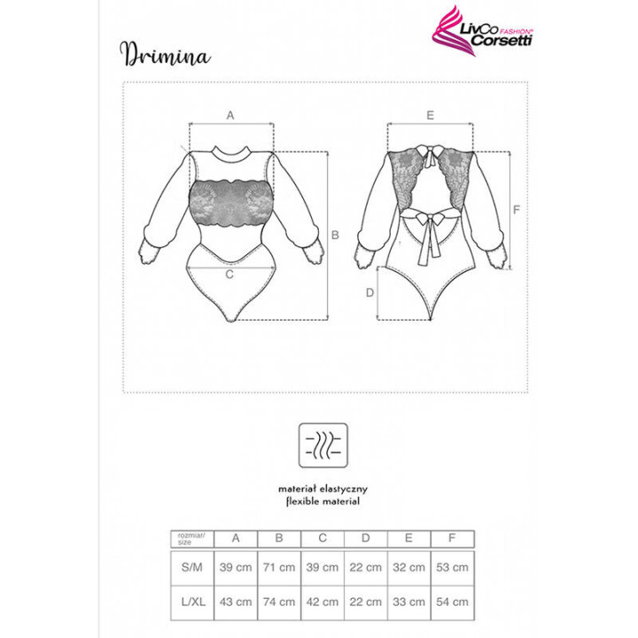 LIVCO CORSETTI FASHION - DRIMINA LC90690 BODY AZUL MARINHO L/XL