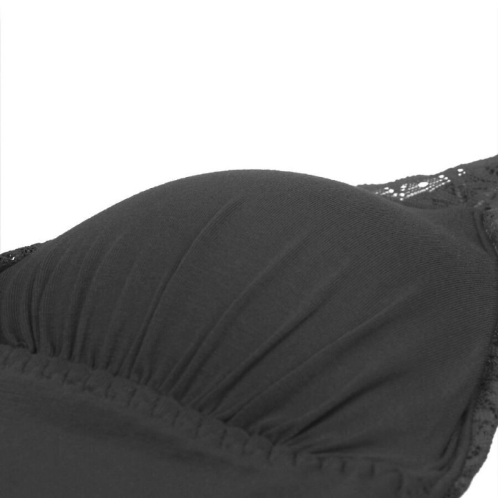 SUBBLIME - TEDDY PRETO FLORAL DETALHE DE RENDA L/XL