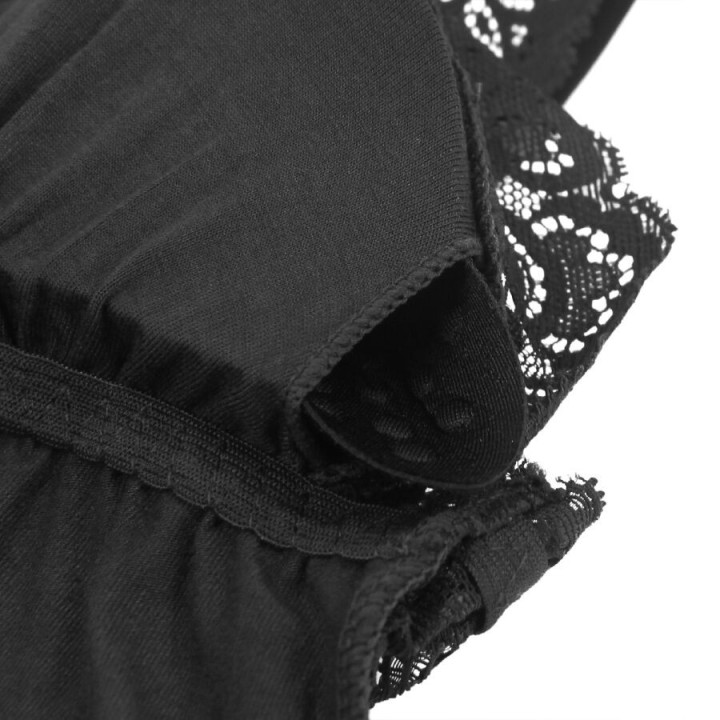 SUBBLIME - TEDDY PRETO FLORAL DETALHE DE RENDA L/XL