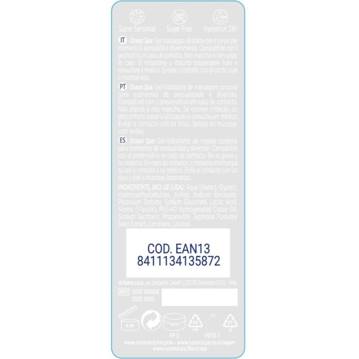 CONTROL - 2 EN 1 MASSAGEM & PRAZER MAR MEDITERRNICO 200 ML