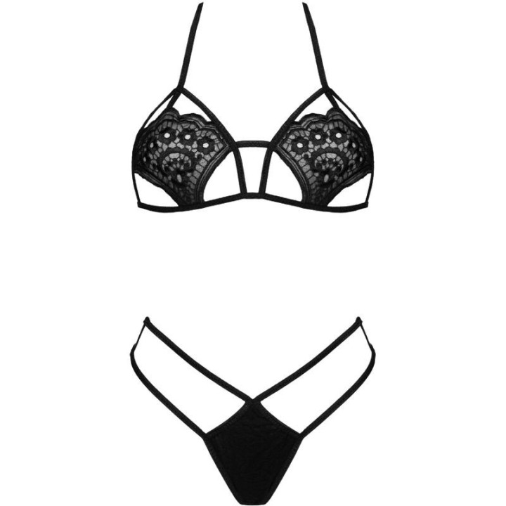 LIVCO CORSETTI FASHION - JIMENA LC 20216 BRA + TANGA PRETO TAMANHO ÚNICO