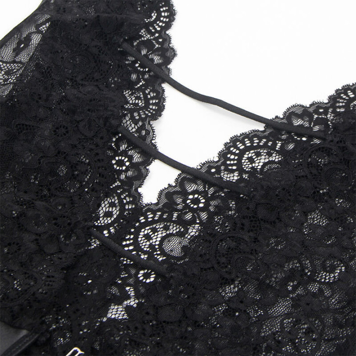 SUBBLIME - 954390 BODY SEXY COM CINTA-LIGA PRETO L/XL