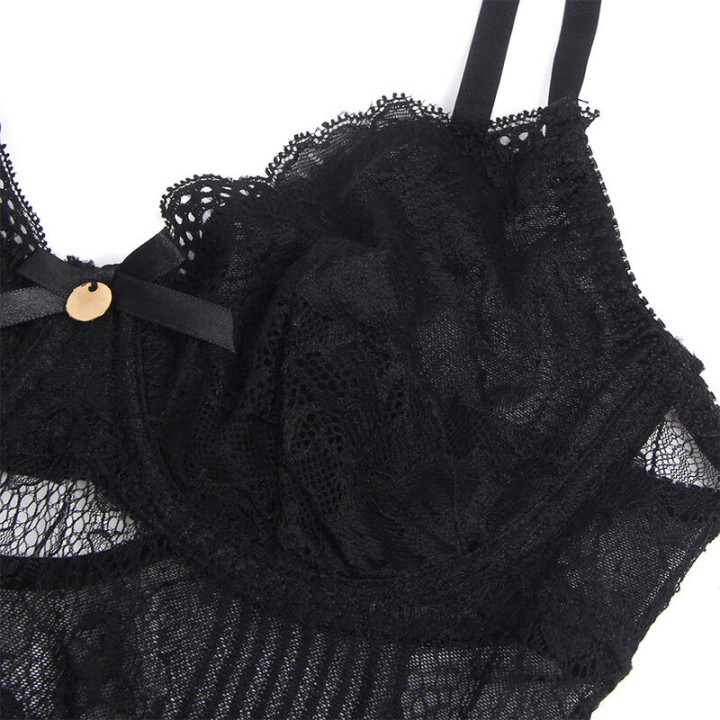 SUBBLIME - 955625 BODY DE RENDA COM FECHO NA PARTE INFERIOR PRETO L/XL