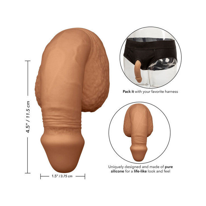 CALEXOTICS - EMBALAGEM DE SILICONE PÊNIS 12.75 CM CARAMELO