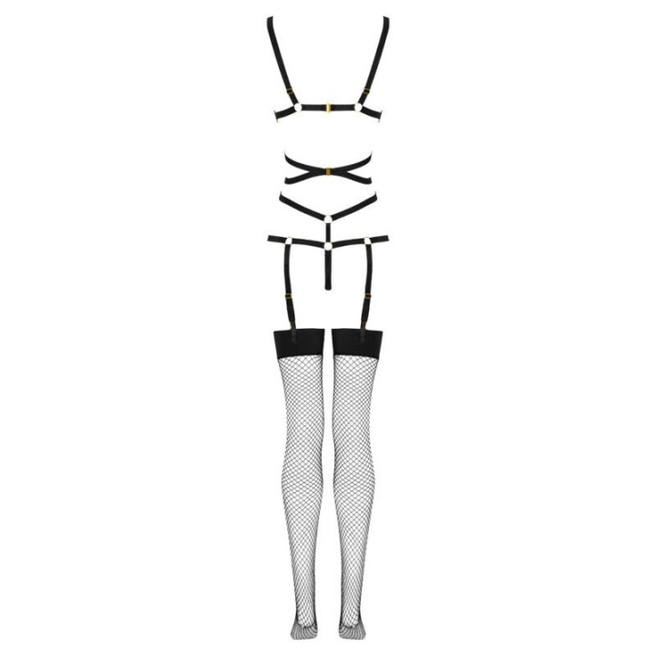 LIVCO CORSETTI FASHION - THIARA LC 20213 CONJUNTO CORPO + MEIAS PRETAS L/XL