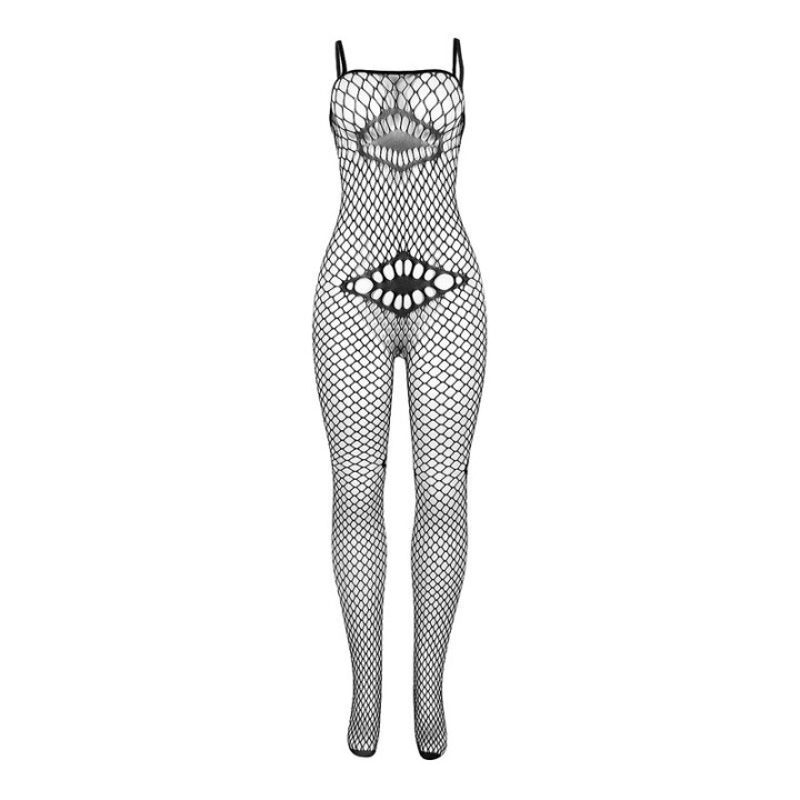 SUBBLIME - 952112 BODYSTOCKING DE REDE COM DETALHES NO PEITO E BARRIGA PRETO TAMANHO ÚNICO