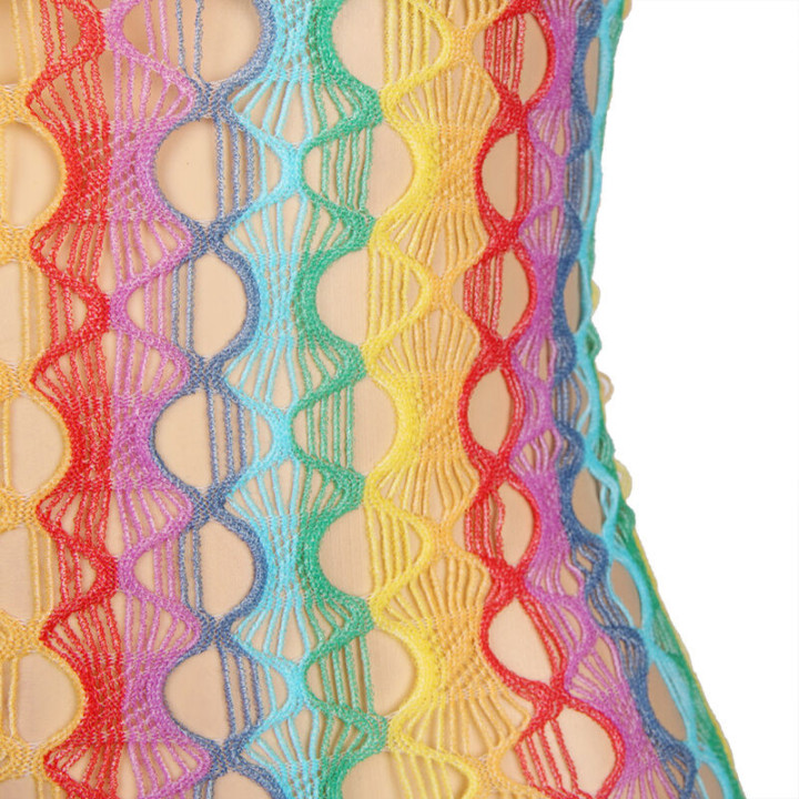 SUBBLIME - 952365 RAINBOW BARE SHOULDER FISHNET VESTIDO TAMANHO ÚNICO