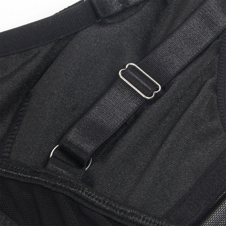 SUBBLIME - 955243 SUTIÃ BONDAGE PRETO COM CONJUNTO DE LIGA L/XL