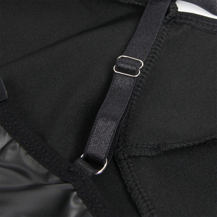 SUBBLIME - 955373 VESTIDO COM ALÇAS DE COURO PRETO S/M