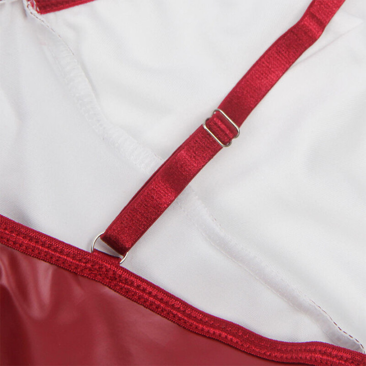 SUBBLIME - 955403 VESTIDO COM ALÇAS DE COURO BORDÔ L/XL