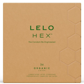 LELO - CAIXA DE PRESERVATIVOS ORGÂNICOS HEX 36 UNIDADES