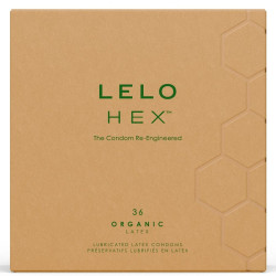 LELO - CAIXA DE PRESERVATIVOS ORGÂNICOS HEX 36 UNIDADES