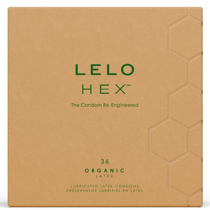LELO - CAIXA DE PRESERVATIVOS ORGÂNICOS HEX 36 UNIDADES