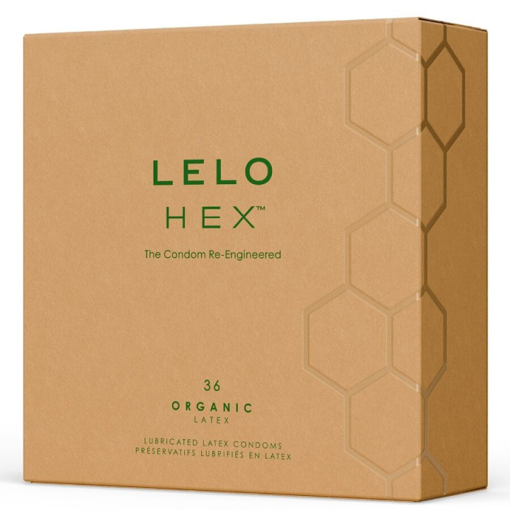 LELO - CAIXA DE PRESERVATIVOS ORGÂNICOS HEX 36 UNIDADES