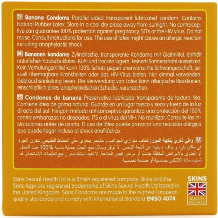 SKINS - PRESERVATIVOS BANANA PREMIUM PACOTE 4