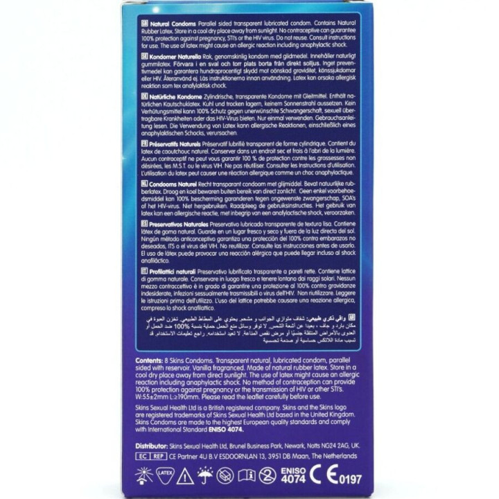 SKINS - PRESERVATIVOS NATURAIS PREMIUM PACOTE 8