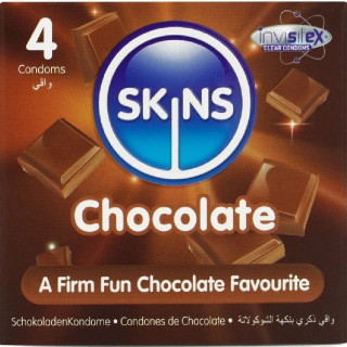 SKINS - PACOTE COM 4 PRESERVATIVOS CHOCOLATE PREMIUM