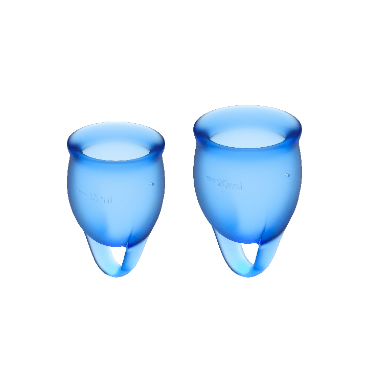 SATISFYER - COPO MENSTRUAL FEEL CONFIDENT AZUL ESCURO 15 + 20 ML