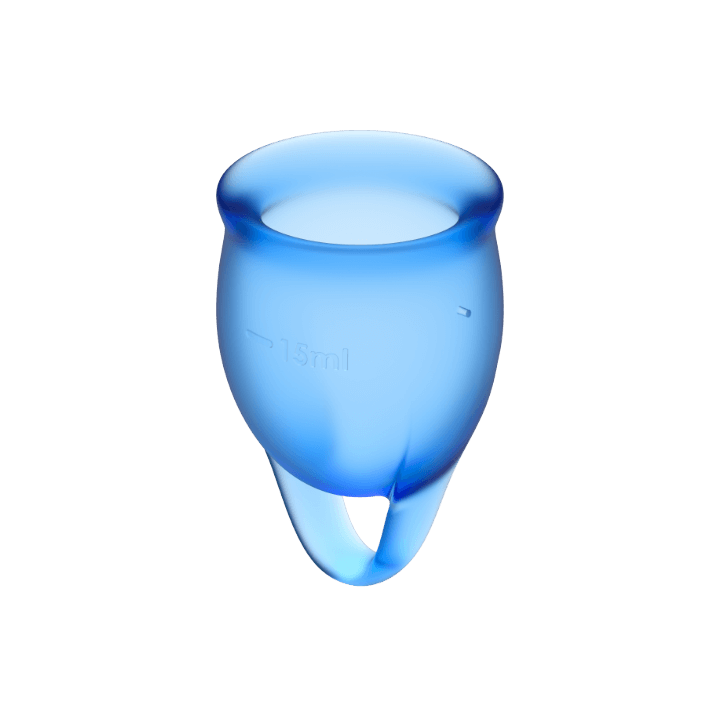 SATISFYER - COPO MENSTRUAL FEEL CONFIDENT AZUL ESCURO 15 + 20 ML