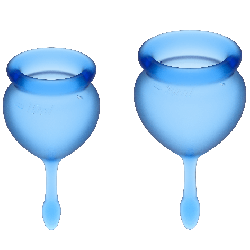 SATISFYER - COPO MENSTRUAL FEEL GOOD AZUL ESCURO 15 + 20 ML