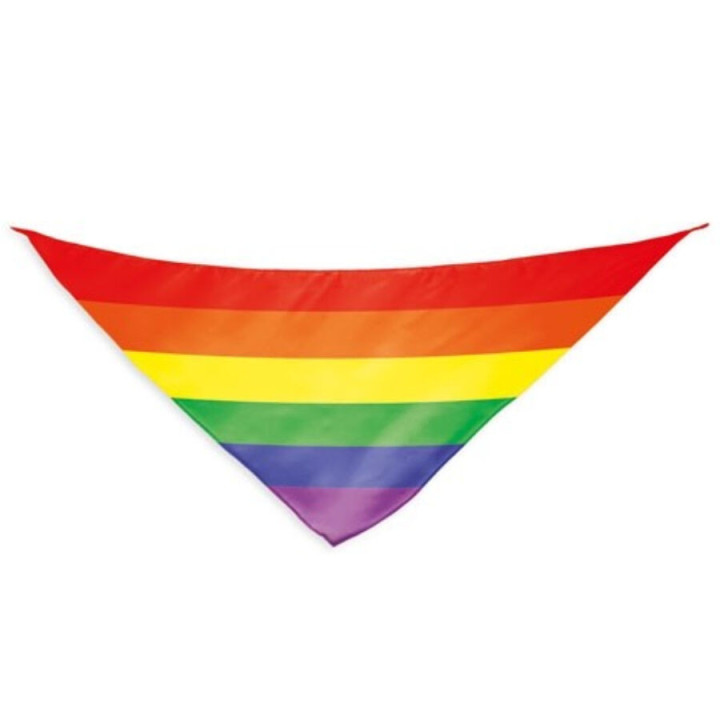 PRIDE - CACHECOL TRIANGULAR DE ALGODÃO COM BANDEIRA DO ARCO-ÍRIS