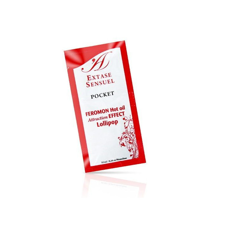 EXTASE SENSUAL - ÓLEO DE MASSAGEM COM FEROMONAS DE EFEITO CALOR PIRULITO 10 ML