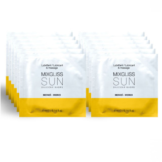 MIXGLISS - LUBRIFICANTE  BASE DE SILICONE AROMA MONOI 12 DOSE ÚNICA 4ML