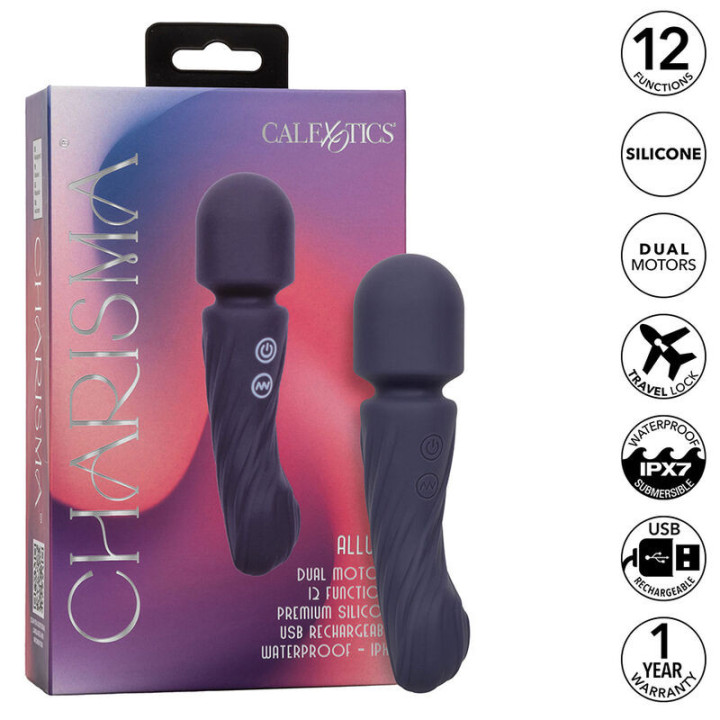 CALEXOTICS - CHARISMA ALLURE MASSAGER DUAL MOTORS 12 FUNÇÕES 17.25 CM X 4.5 CM ROXO