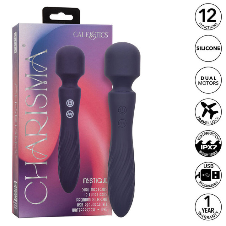 CALEXOTICS - CHARISMA MYSTIQUE MASSAGER DUAL MOTORS 12 FUNÇÕES 20.5 CM X 4.5 CM ROXO