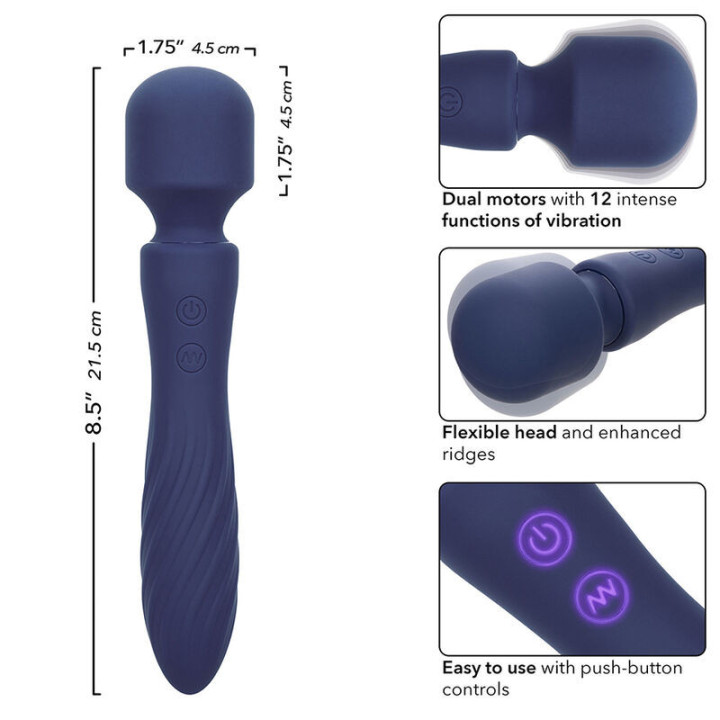 CALEXOTICS - CHARISMA MYSTIQUE MASSAGER DUAL MOTORS 12 FUNÇÕES 20.5 CM X 4.5 CM ROXO