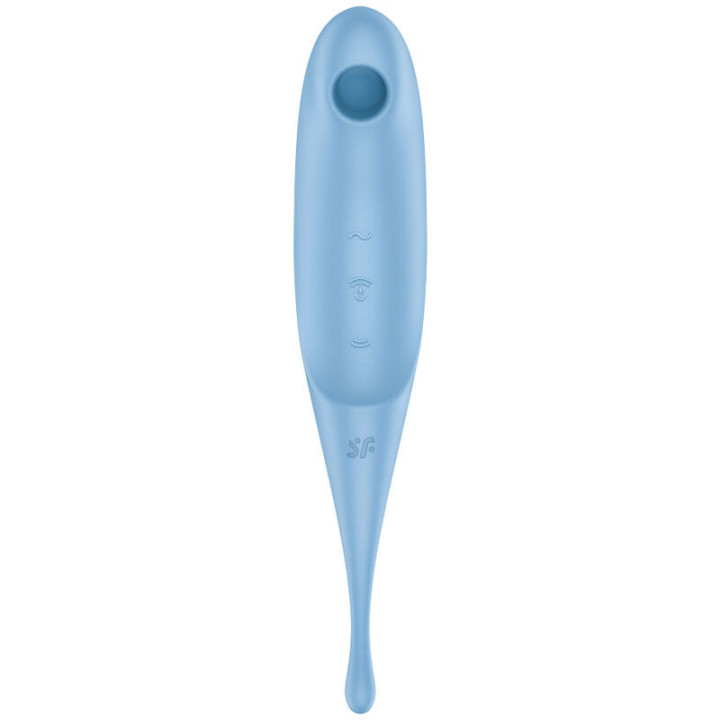 SATISFYER - ESTIMULADOR E VIBRADOR DE PULSO TWIRLING PRO AIR AZUL