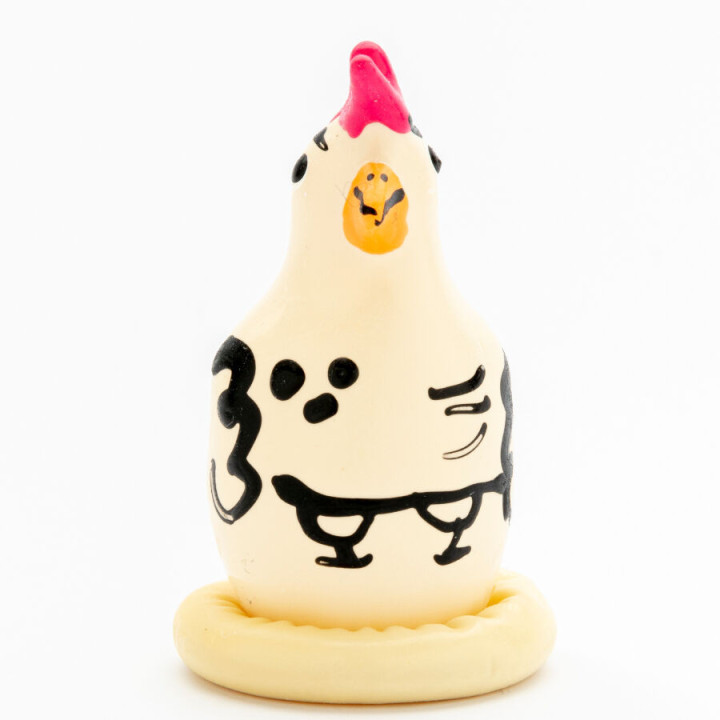 CONDOMERIE - PRESERVATIVOS NOVIDADES PINTADOS À MÃO COCKY ROOSTER