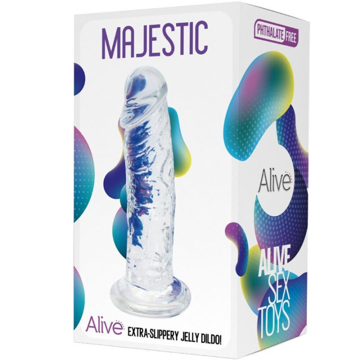 ALIVE - PÉNIS MAJESTICO REALISTA TRANSPARENTE 14.7 CM
