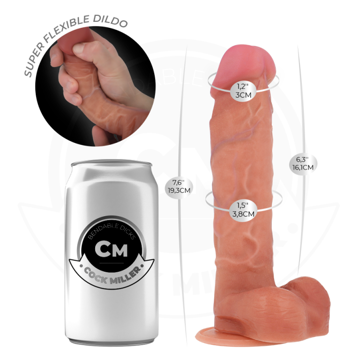 COCK MILLER - DILDO ARTICULÁVEL HIPERREALISTA 19.3 CM