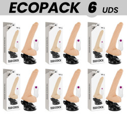 ECOPACK 6 UNIT - BASECOCK VIBRADOR DE CONTROLE REMOTO NATURAL REALISTA 19 CM -O- 4 CM