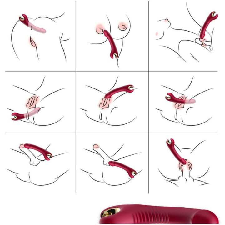 ARMONY - PRINCE DILDO VIBRADOR E ROTATOR VERMELHO