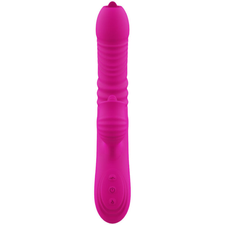 ARMONY - FANNY MULTIFUNÇÃO VIBRADOR DE LÍNGUA DUPLA FÚCSIA EFEITO CALOR