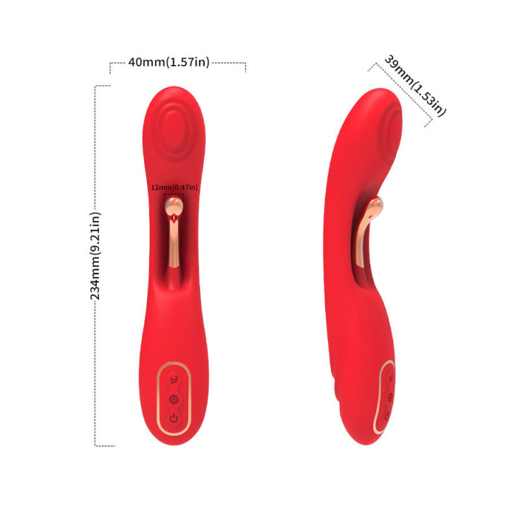 ARMONY - VIBRADOR COM LÍNGUA OSCILANTE VERMELHO