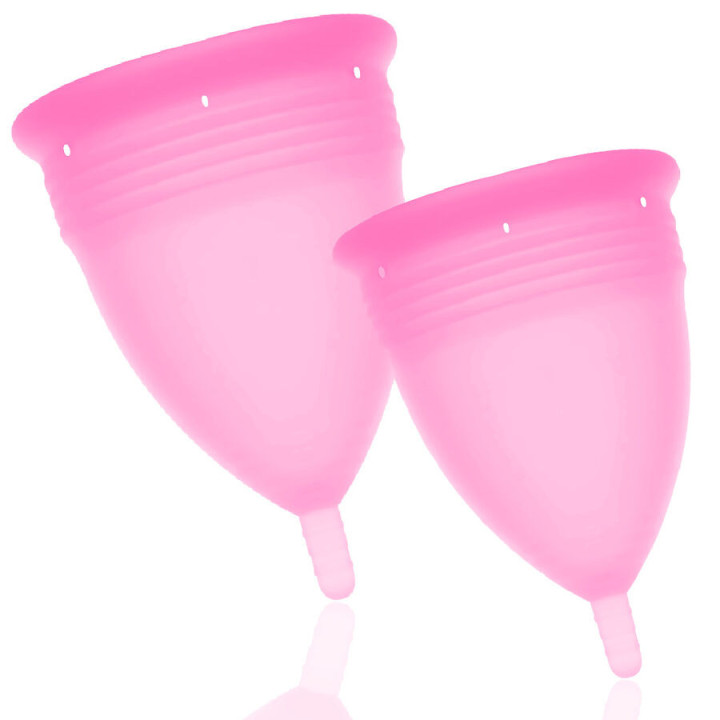 STERCUP - PACOTE DE COPO MENSTRUAL DE SILICONE FDA TAMANHO S + L ROSA