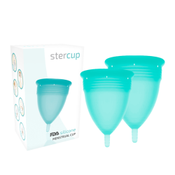 STERCUP - PACOTE DE COPO MENSTRUAL DE SILICONE FDA TAMANHO S + L AQUAMARINE