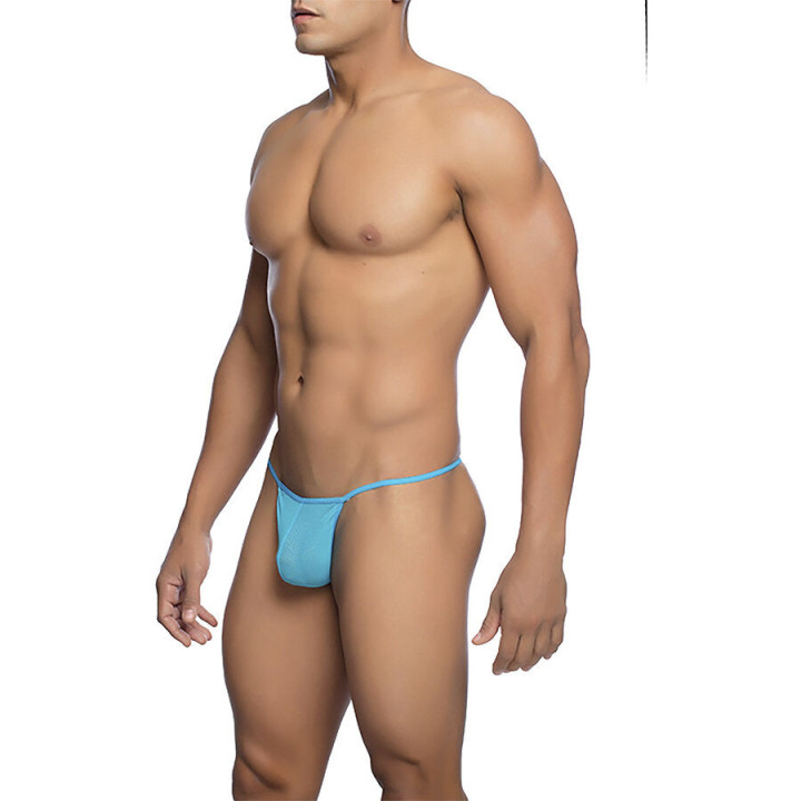 MOB - TANGA TRANSPARENTE EM FORMATO T AQUA TAMANHO L/XL