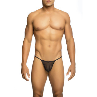 MOB - TANGA T-SHAPED TRANSPARENTE PRETA TAMANHO P/M